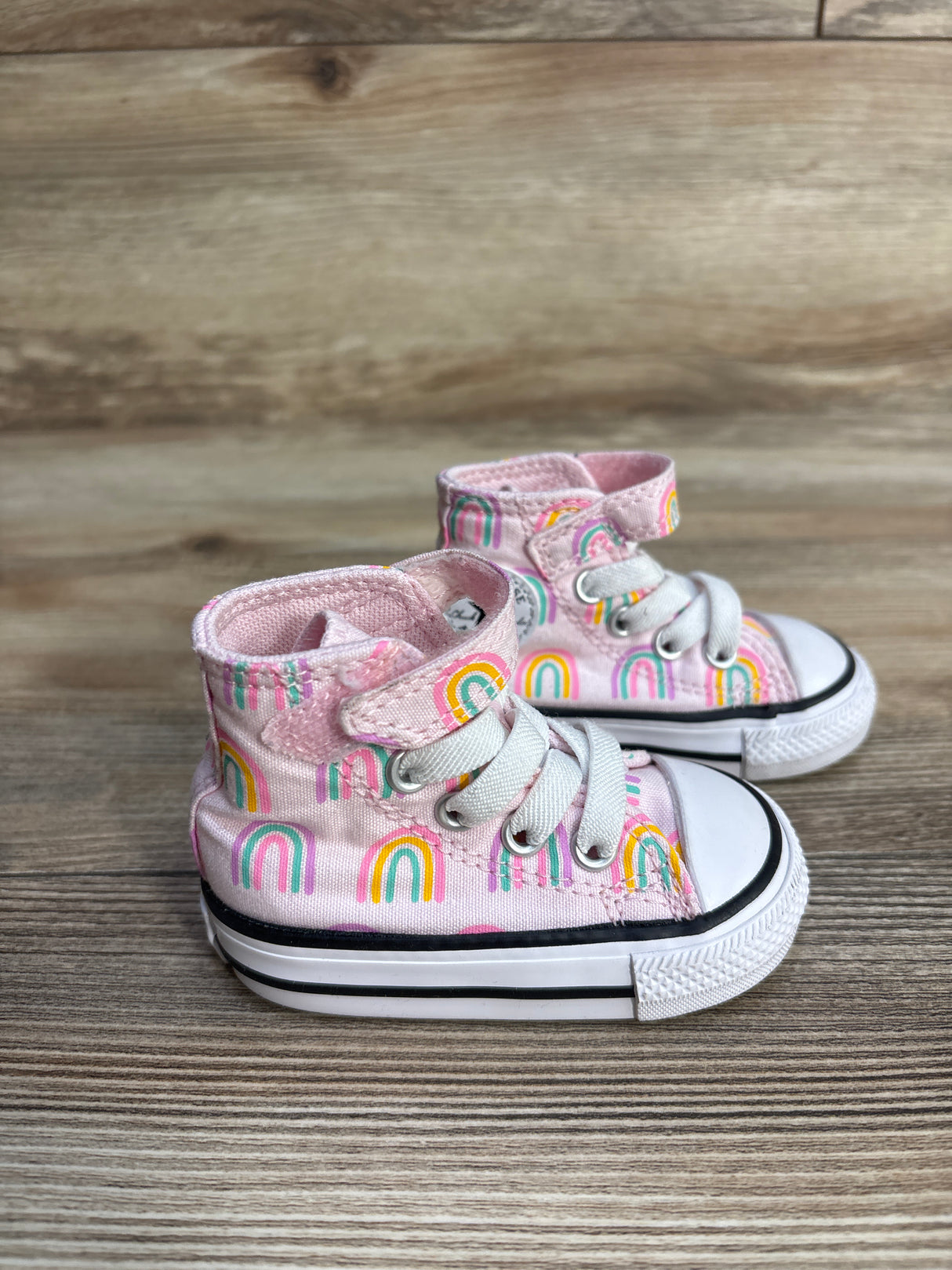Converse Chuck Taylor All Star High Top Sneakers Pink Rainbows sz 2c