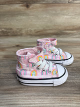 Converse Chuck Taylor All Star High Top Sneakers Pink Rainbows sz 2c
