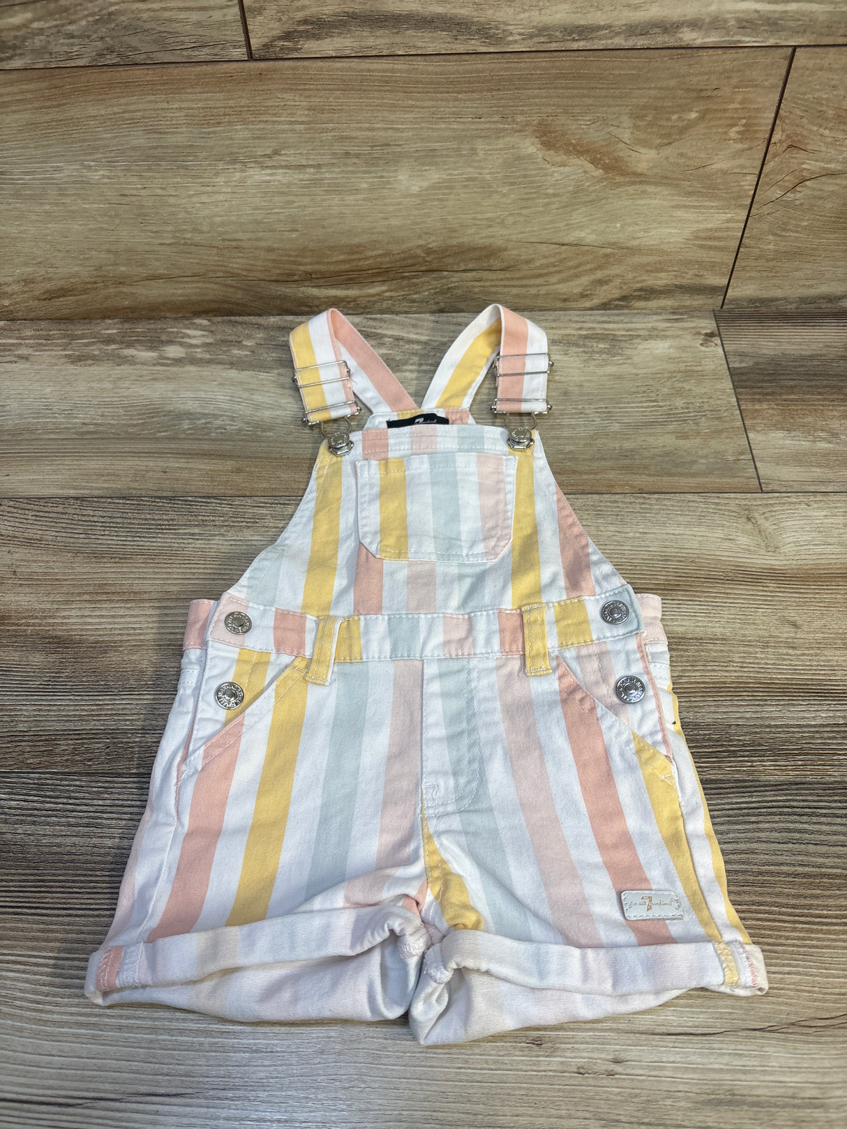 7 For All Mankind Striped Shortalls sz 18m