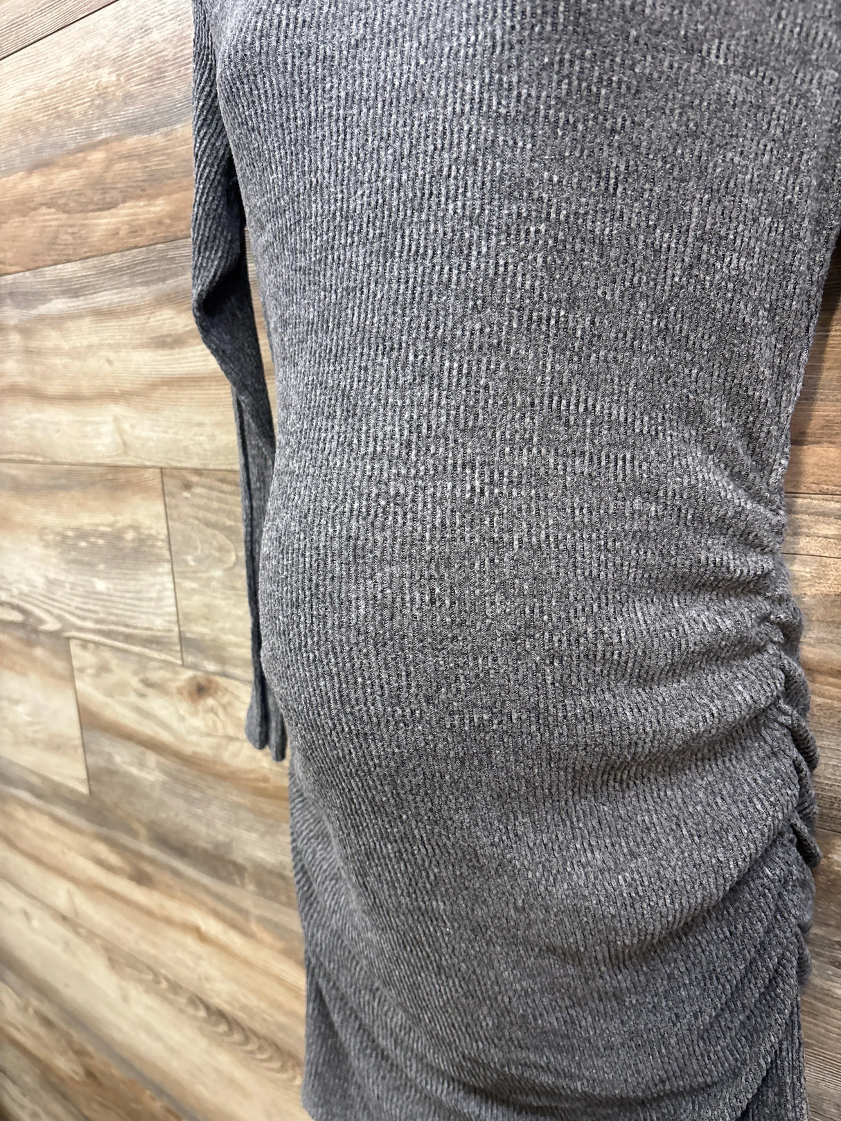 Smallshow Ribbed Bodycon Dress Grey sz Large
