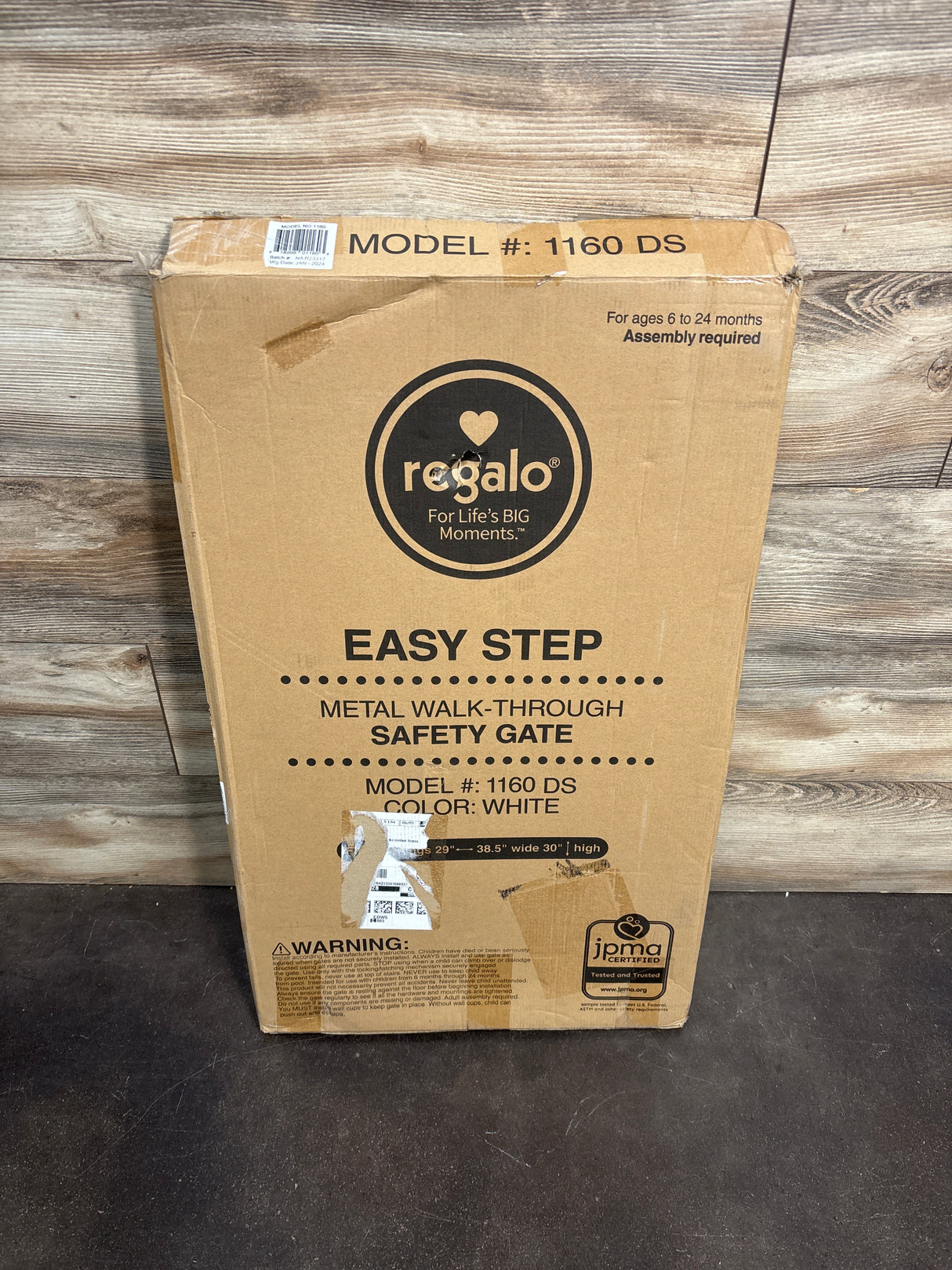 Regalo Easy Step Metal Walk-Through Gate White