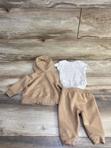 Nike 3pc Full Zip Hoodie & Bodysuit Set Brown sz 3m
