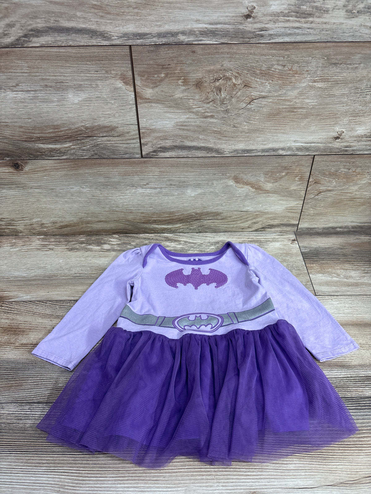 DC Batman Long Sleeve Tulle Dress Purple sz 24m