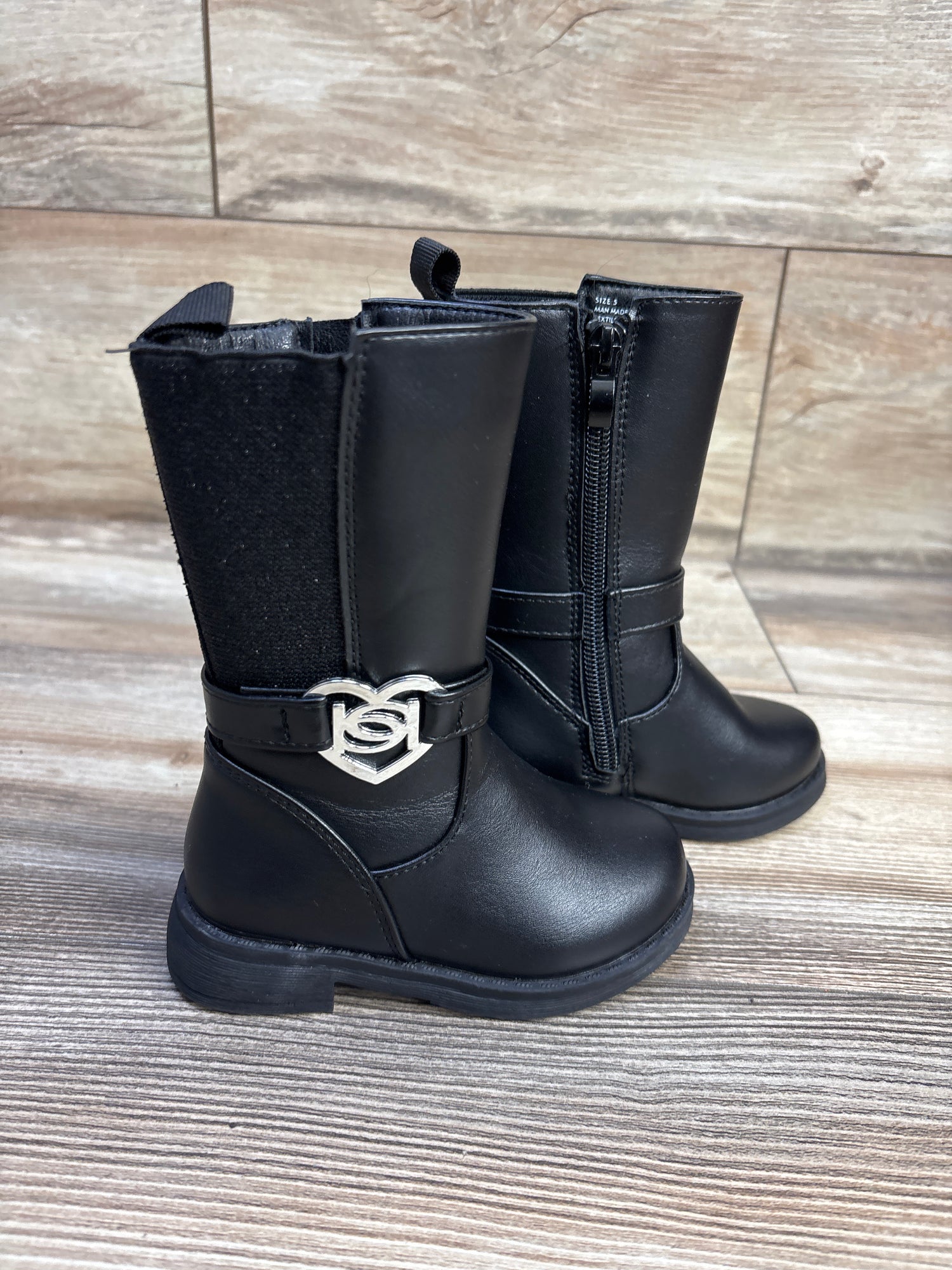 Bebe Nettie Round Toe High Boots Black sz 5c