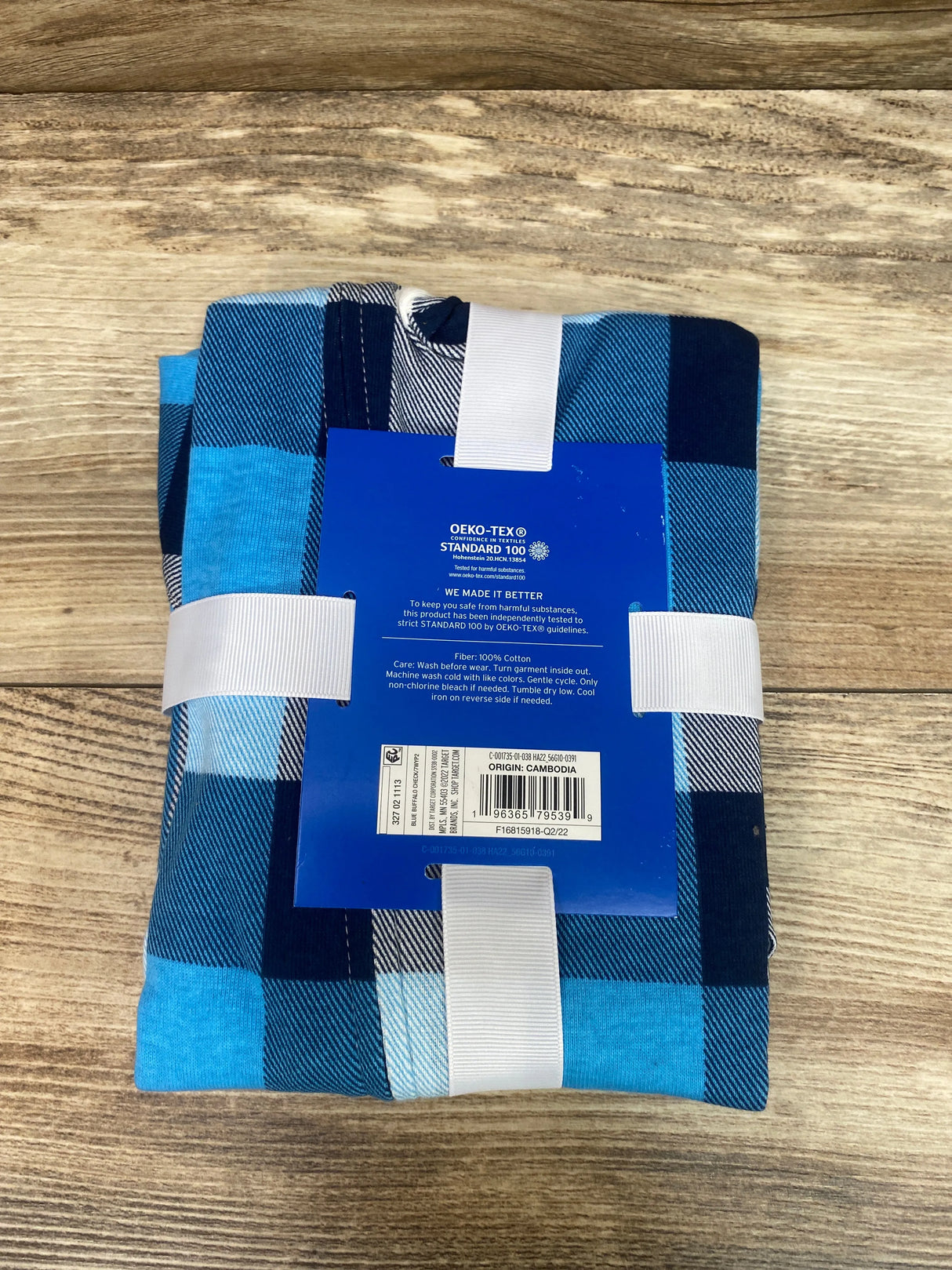 NEW Wondershop Buffalo Check Sleeper Blue sz 6-9m