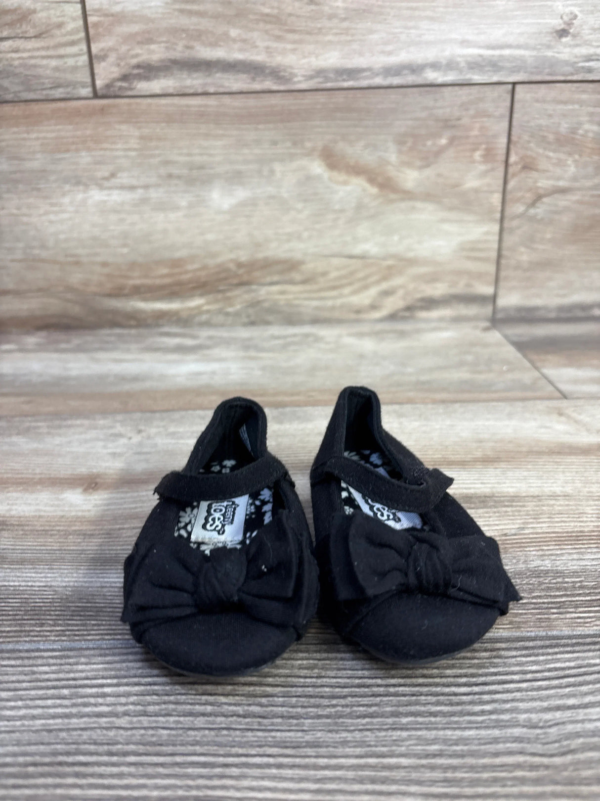 Teeny Toes Mary Jane Bow Flats Black sz 3c