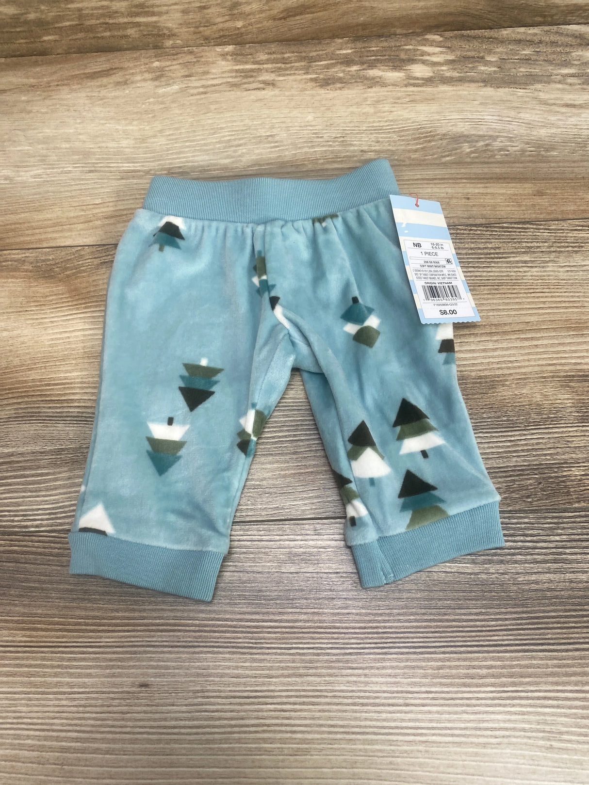 NEW Velour Tree Print Pants Mint sz Newborn