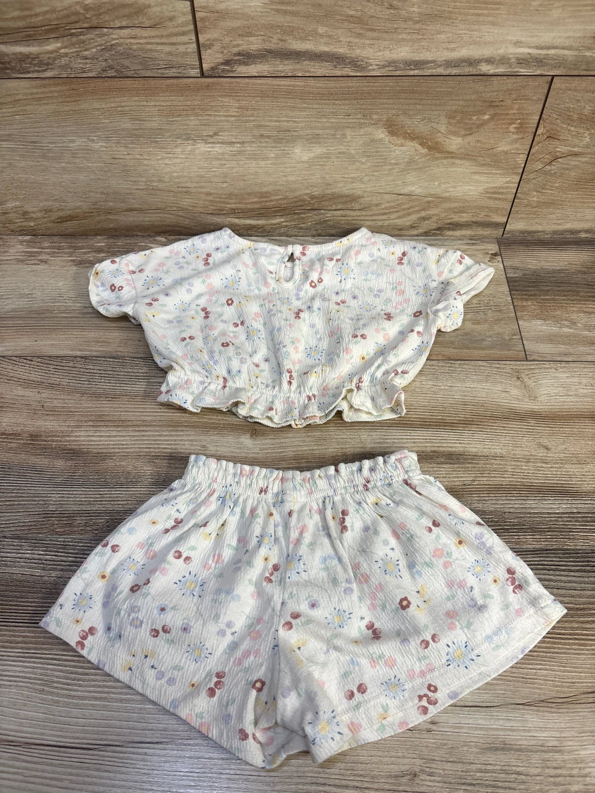 Member's Mark 2pc Crinkle Playwear Set Ivory sz 18m