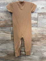 Owlivia Organic Zip Footless Pajamas in Camel sz 18-24m