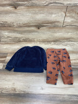 Pekkle 2pc Blue Fleece Rhinoceros Sweatshirt & Pant Set sz 12m