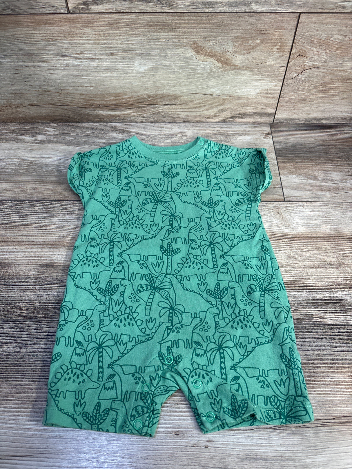 Wonder Nation Dinosaur Shortie Romper Green sz 12m