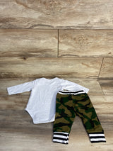 PatPat 2pc Little Man Bodysuit & Pants Set White sz 0-3m