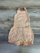 Carter's 2pc Gingham Bodysuit & Shorts Orange sz 6m - Me n Mommy To Be