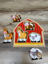 Melissa & Doug Barnyard Animals Jumbo Knob Wooden Peg Puzzle