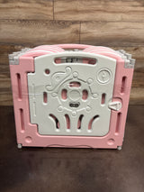 IFLETH 18-Panel Foldable Baby Playpen Pink/White