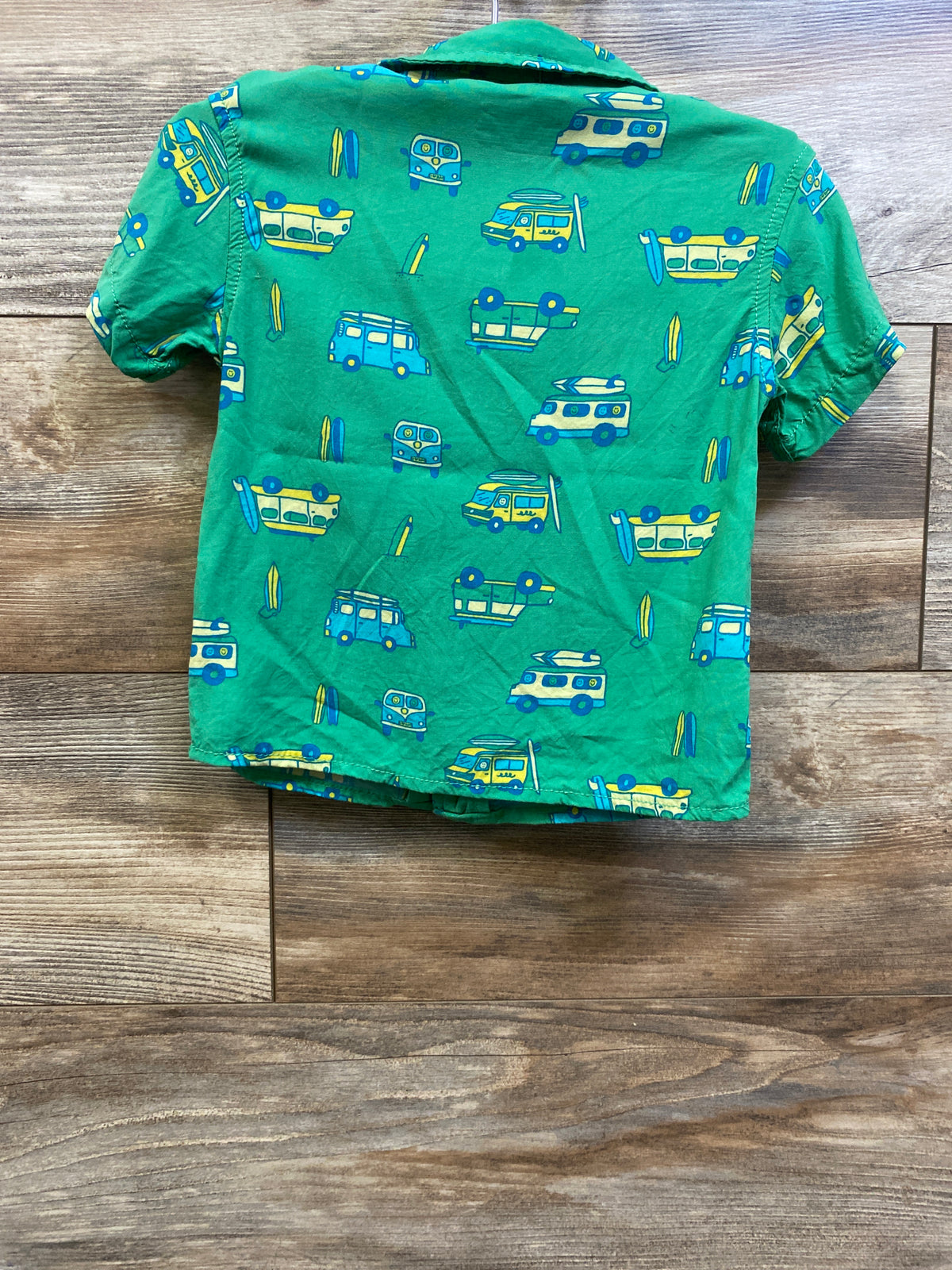 Cat & Jack Button Up Shirt Green sz 2T