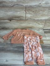 NEW Grayson Mini 2pc Waffle Knit Shirt & Bottoms Set Rose Gold sz 12m