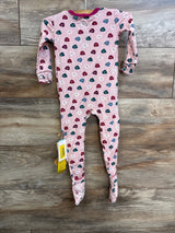 NEW Kickee Pants Happy Gumdrops Zip Footie Pink sz 12-18m