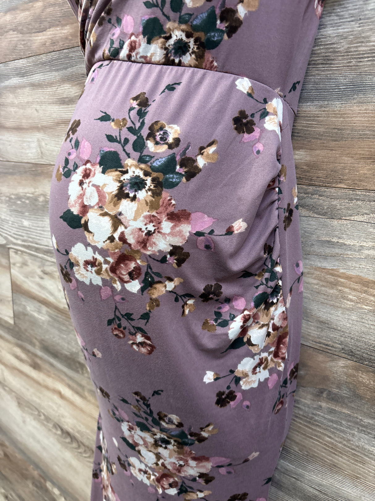 Pinkblush Maternity Floral V-Neck Maxi Dress Mauve sz Small