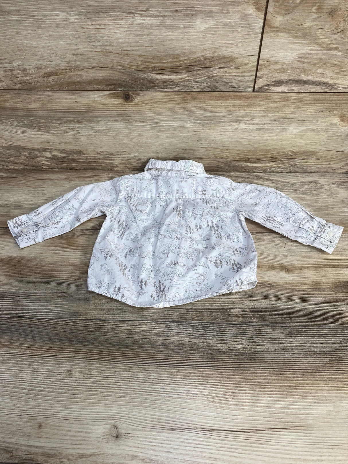 Gymboree Scenic Button-Up Shirt White sz 12-18m - Me n Mommy To Be