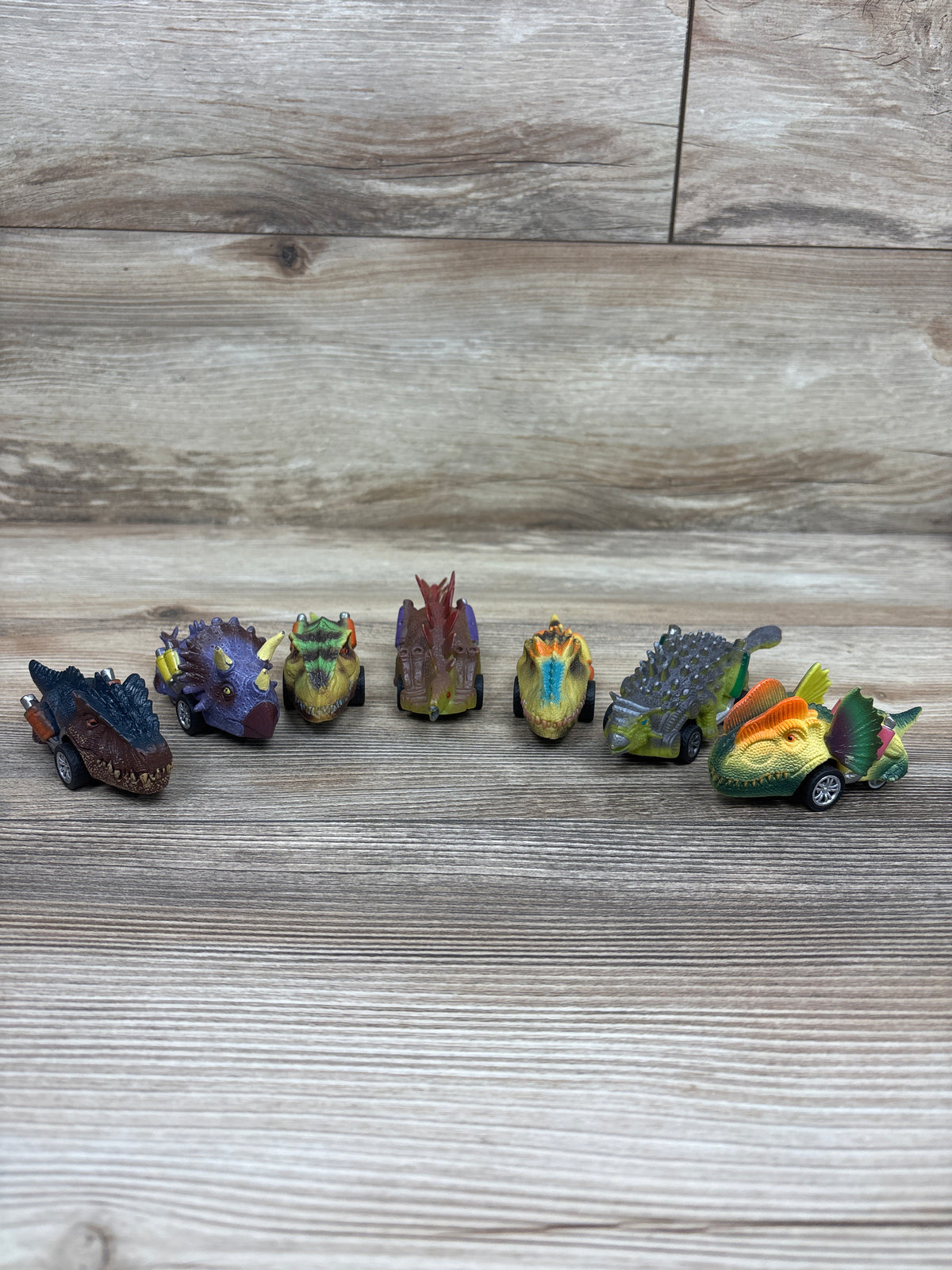 DINOBROS 7pk Pull-Back Dinosaur Cars