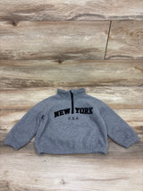 Shein Fleece New York Quarter Zip Sweatshirt Grey sz 18-24m