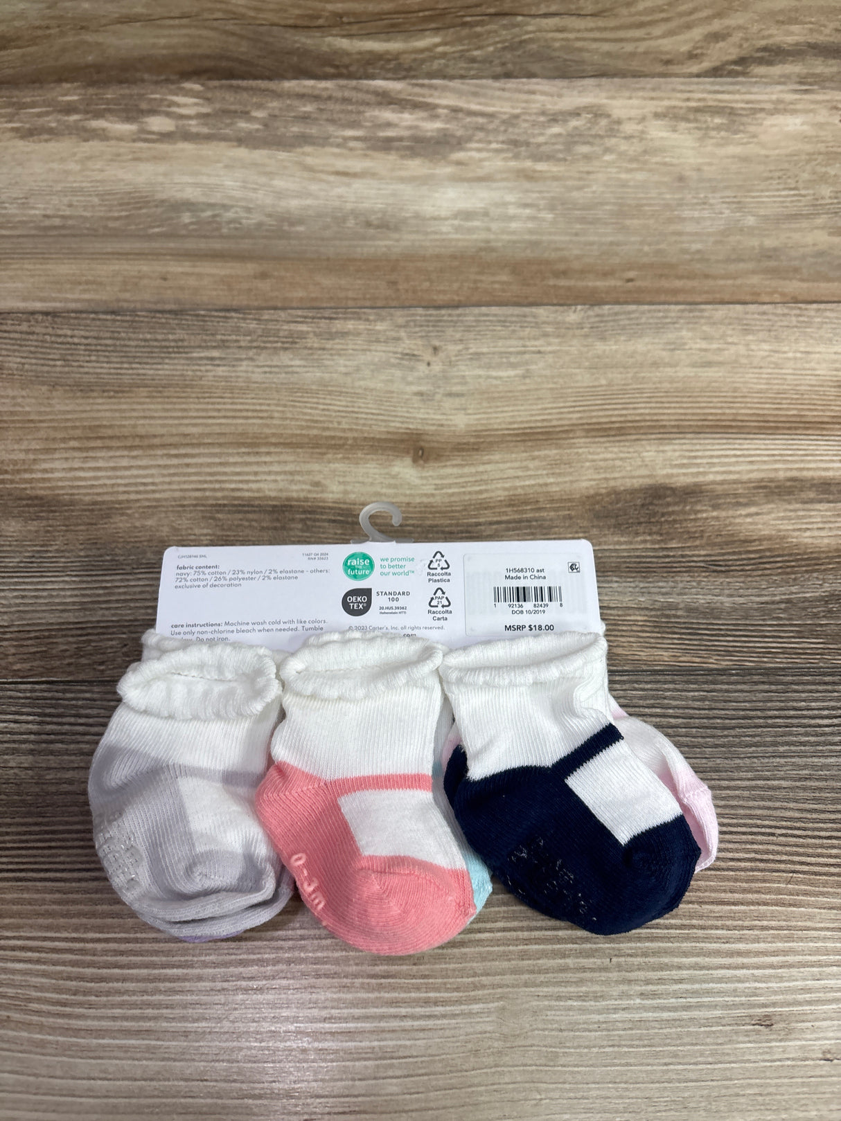 NEW Carter's 6pk Socks sz 0-3m
