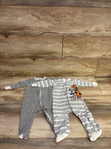 Gerber 2pk Sleepers Grey sz 3-6m