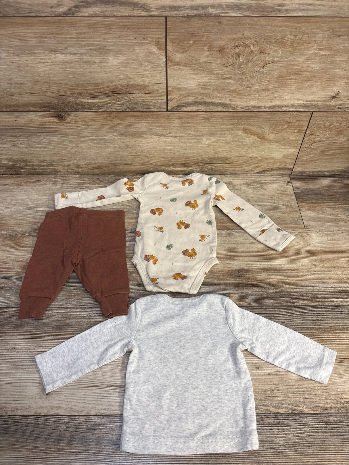 Just One You 3pc My First Turkey Day Set Grey sz 3m
