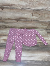 Daisy Fuentes 2pc Waffle Knit Heart Pajama Set Pink sz 4T