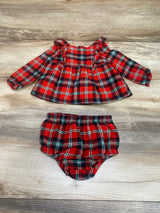 Cat & Jack Plaid Flannel Dress & Bloomers Red Sz 6-9m