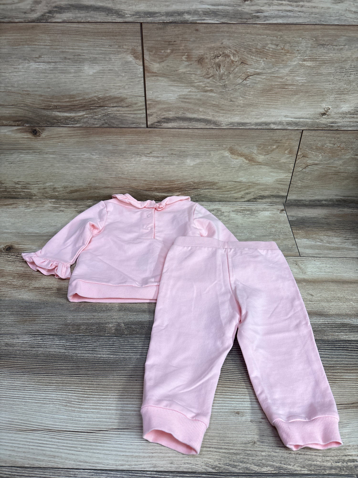 Little Me 2pc Embroidered Sweatshirt & Pants Set Pink sz 12m
