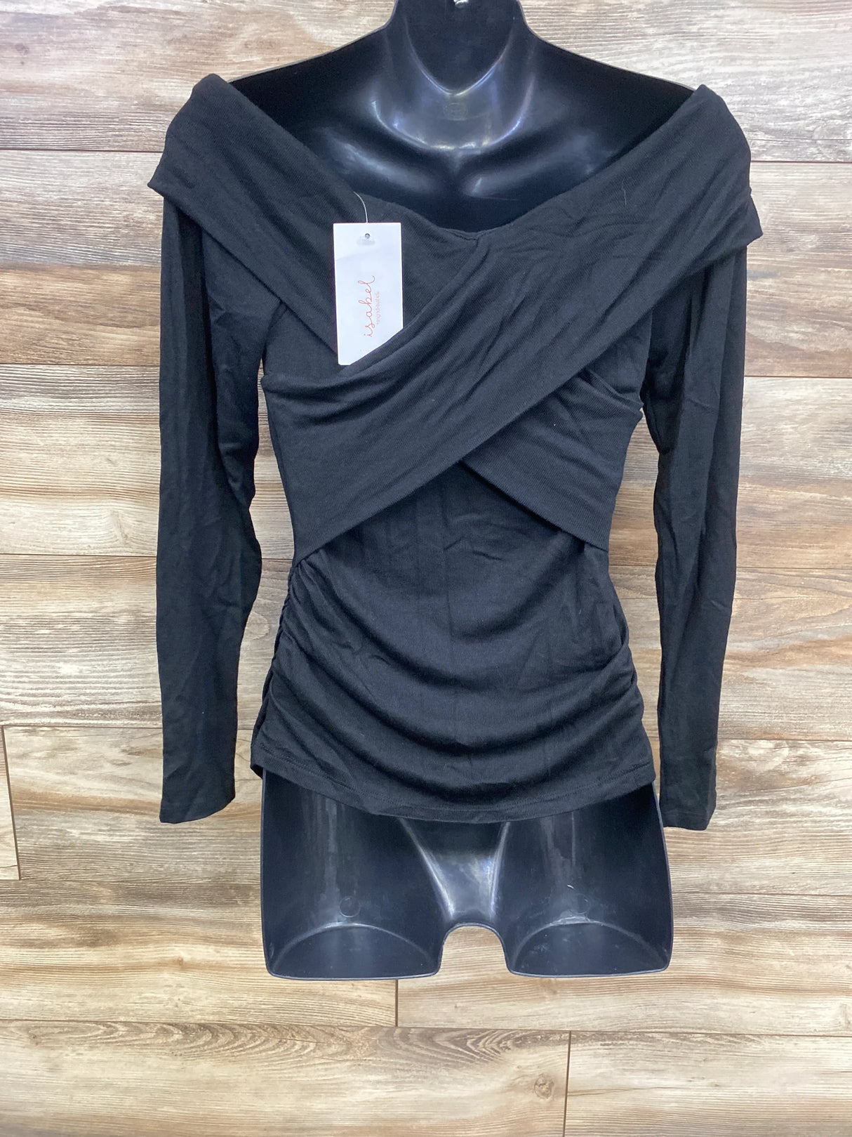 NEW Isabel Maternity Cross Front Top Black sz Small