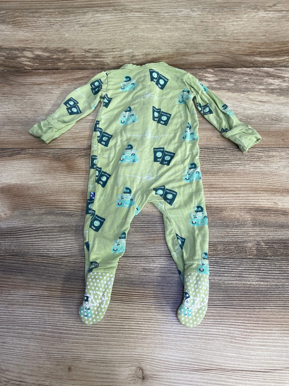 KicKee Pants Travel Footie Green sz Newborn