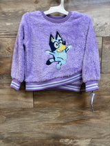 NEW Bluey Plush Sweatshirt Purple sz 3T