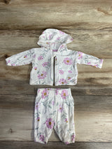 Carter's 2pc Floral Full Zip Jacket Set Grey sz Newborn