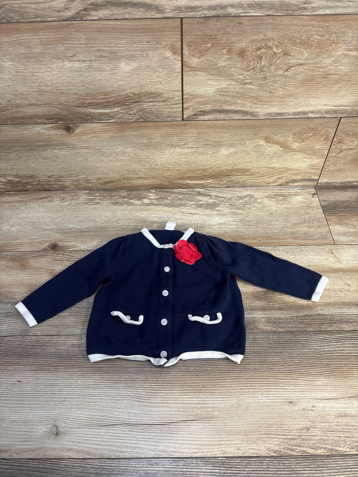 Janie & Jack Rose Cardigan Blue sz 12-18m