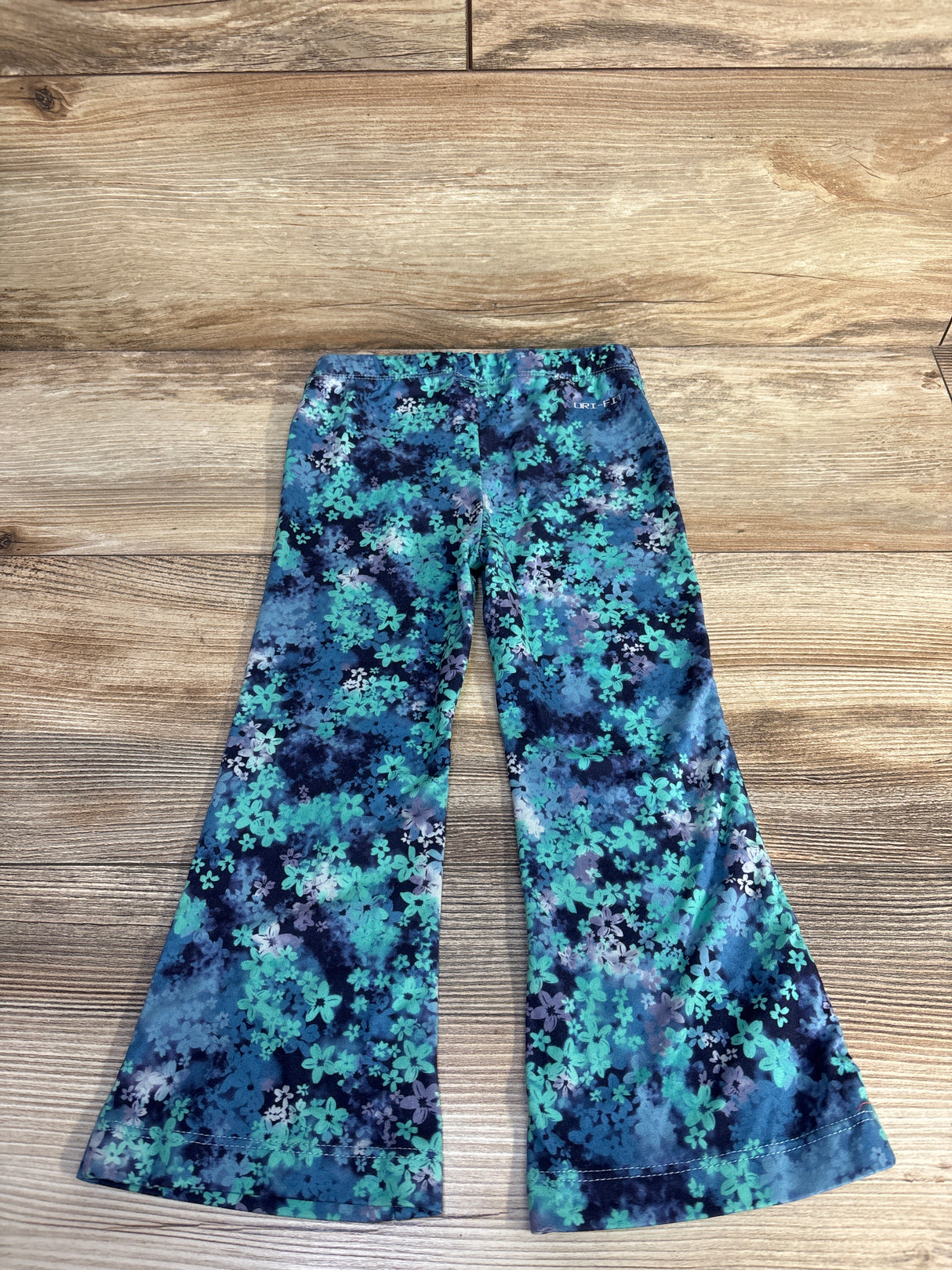 Nike Dri-Fit Floral Flared Leggings Blue sz 2T
