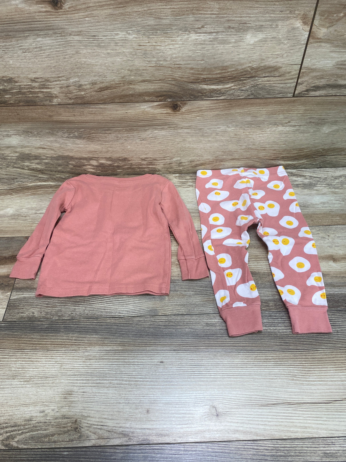 Old Navy 2pc So Eggshausted Pajama Set Pink sz 18-24m