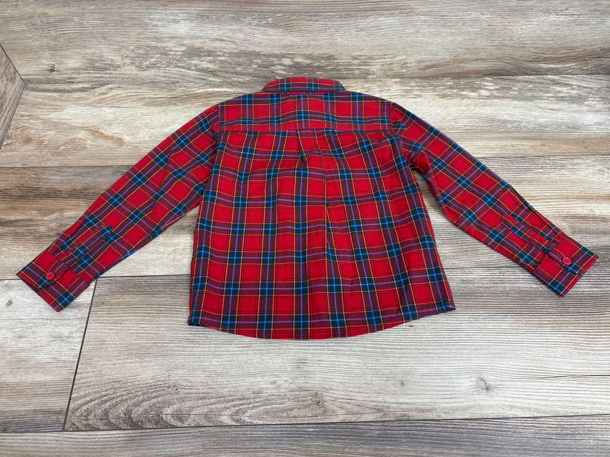 NEW Wonder Nation Plaid Button Up Shirt Red sz 4T