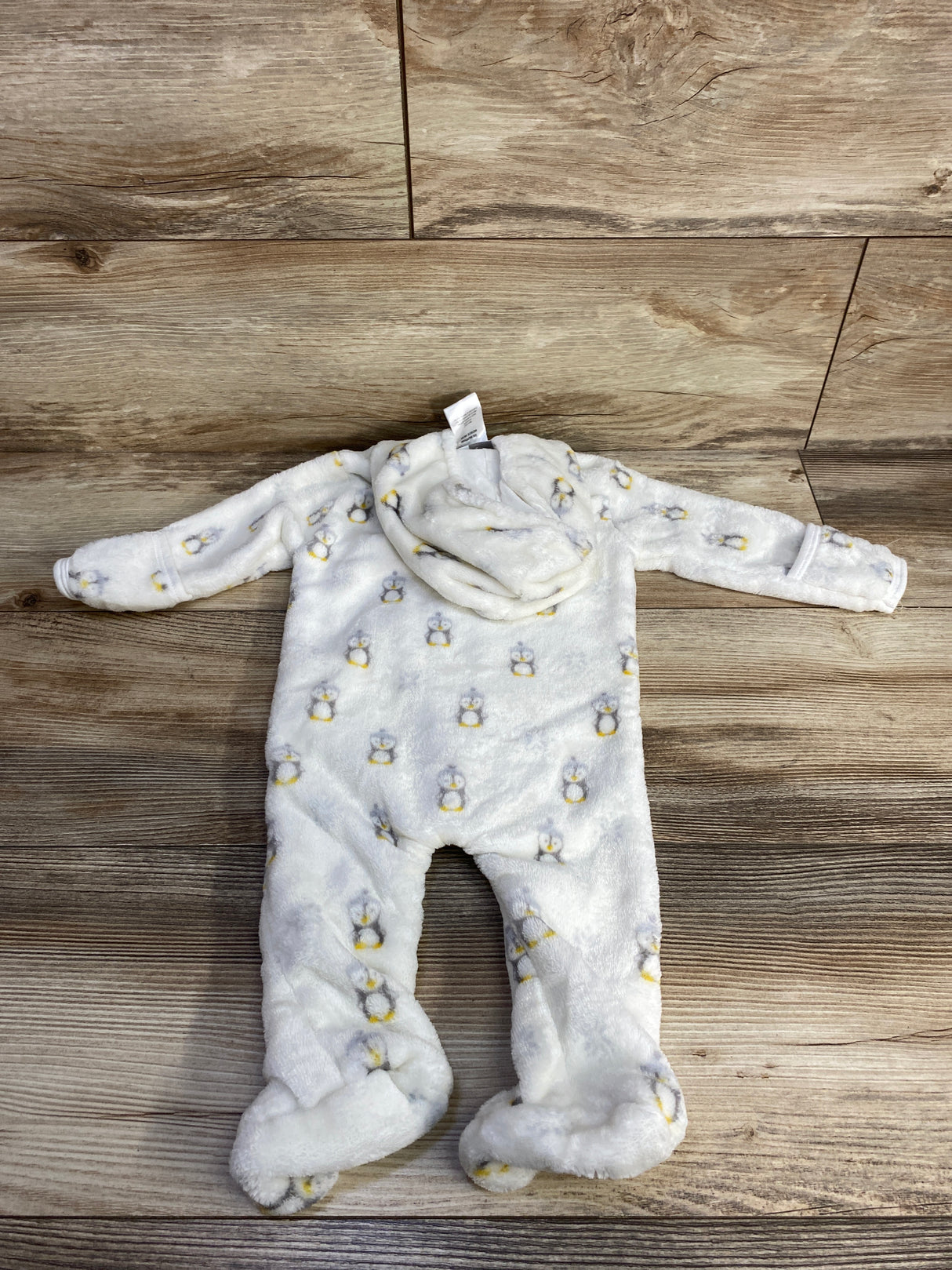 Baby Mack Plush Penguin Blanket Sleeper White sz 3-6m