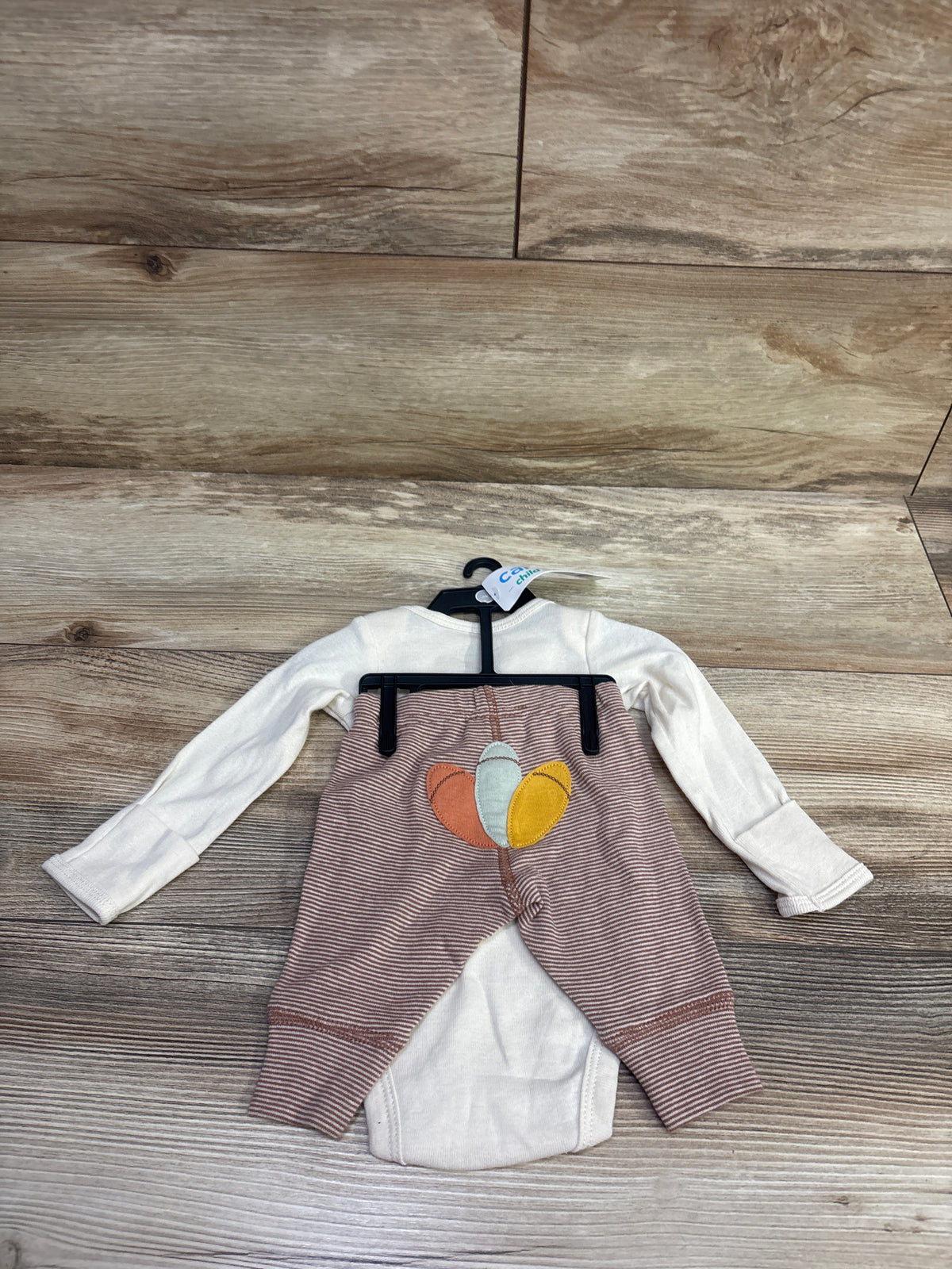 NEW Child Of Mine 2pc My First Thanksgiving Bodysuit & Pants Set Ivory sz Newborn