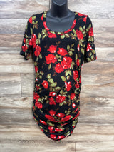 Mother Bee Maternity Floral Bodycon Dress Black sz Large