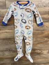 Carter's Football Blanket Sleeper Grey sz 18m