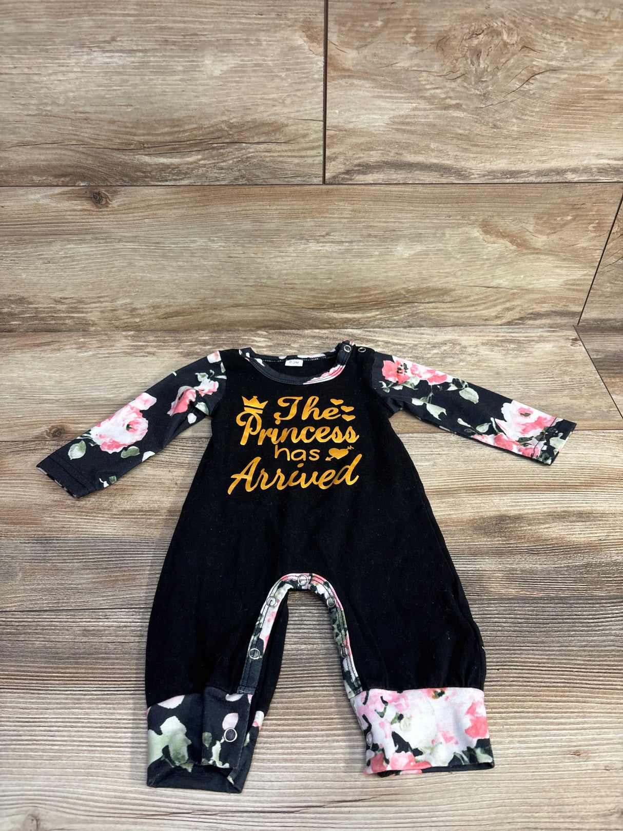 The Princess Has Arrived Coverall Black sz 0-3m