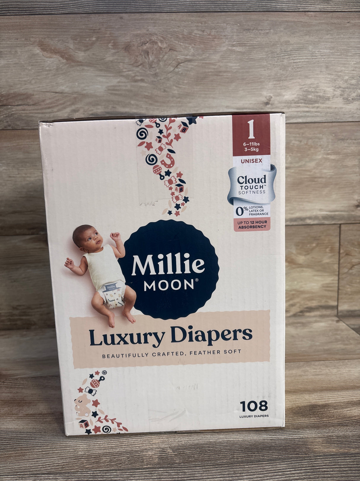 NEW Millie Moon Luxury Diapers Size 1 108ct.