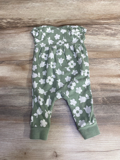 Cat & Jack Floral Romper Green sz 0-3m - Me n Mommy To Be