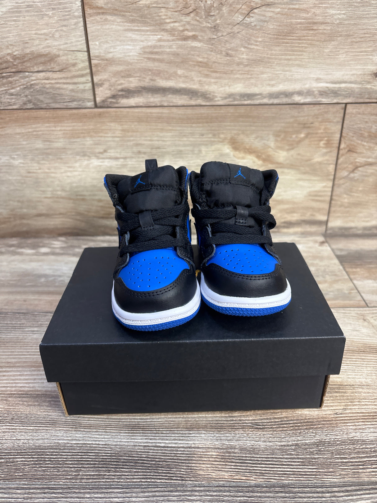 Air Jordan 1 Mid TD 'Black Royal Blue' Sneakers sz 6c