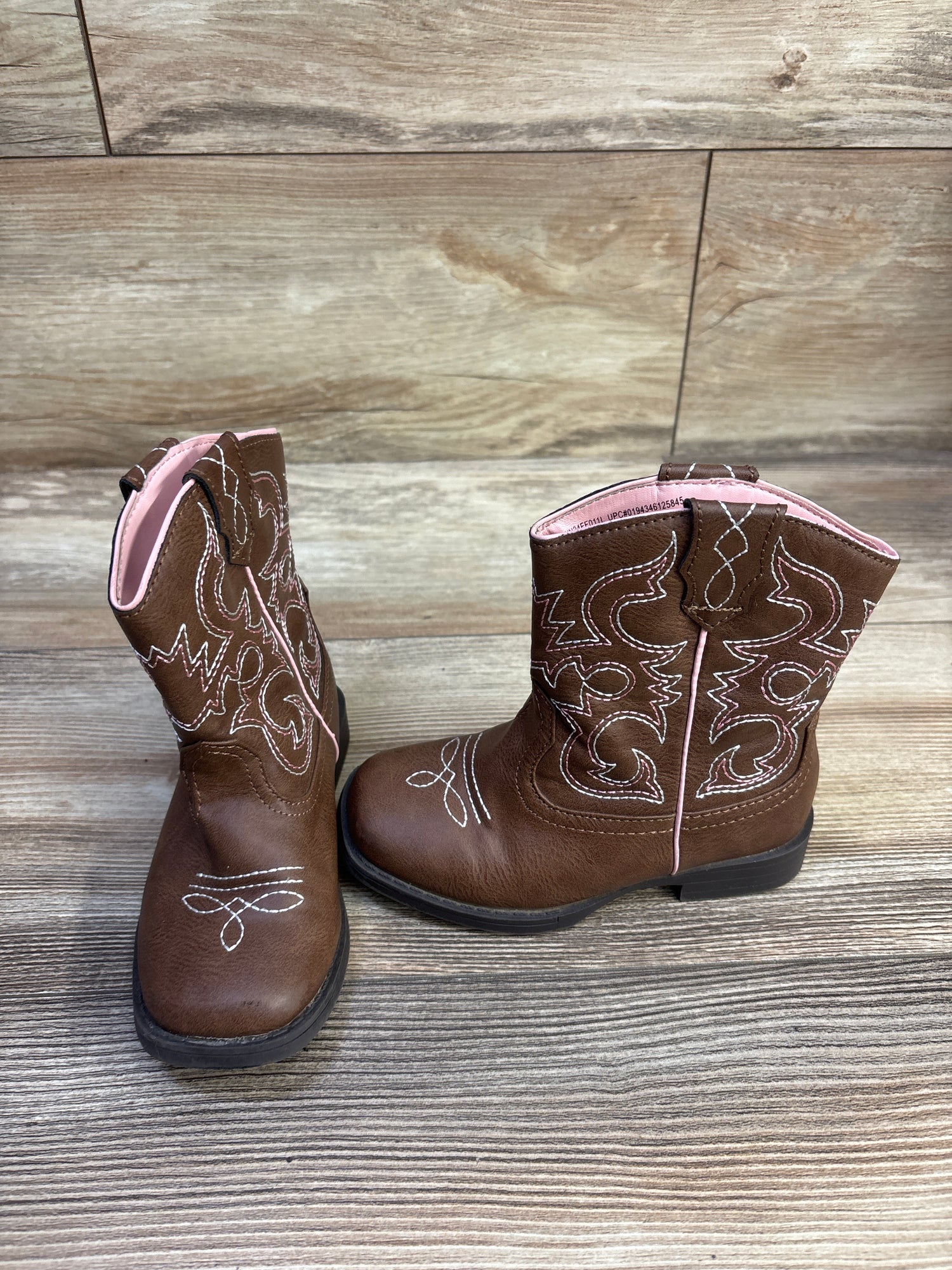 Wonder Nation Western Cowgirl Boots Brown sz 9c