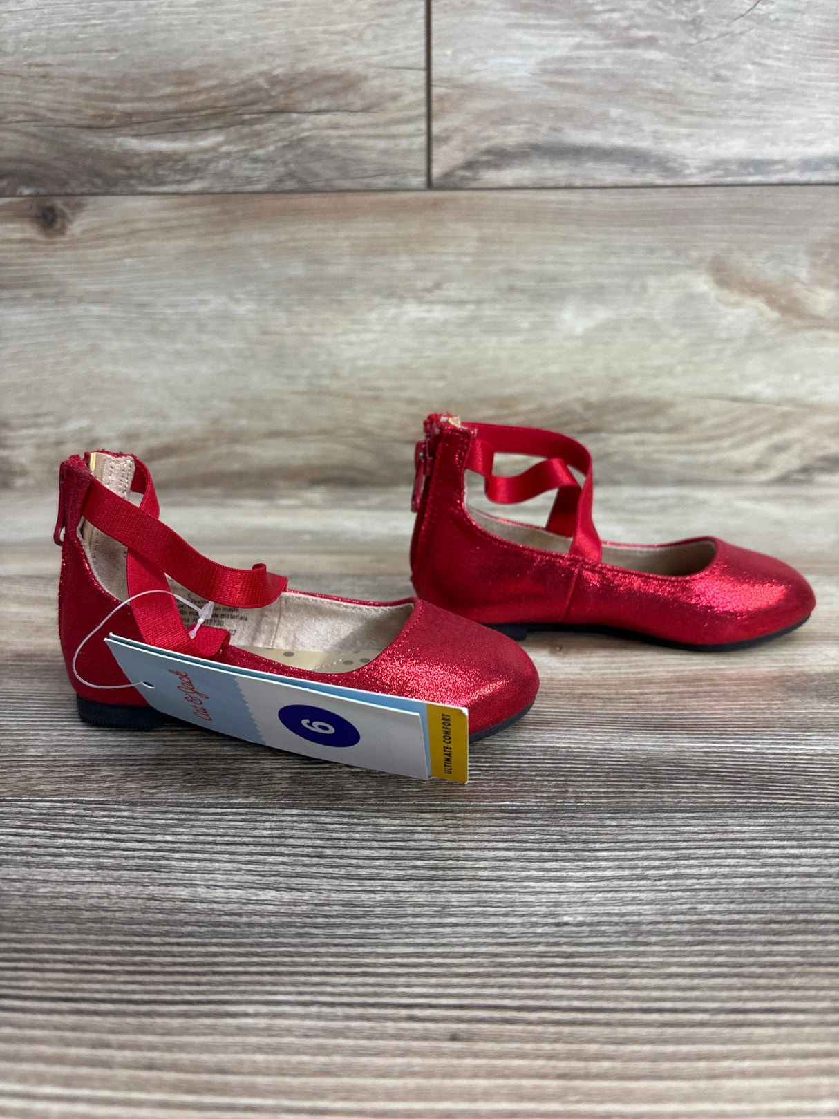 NEW Cat & Jack Trinity Ankle Strap Flats Red sz 6c